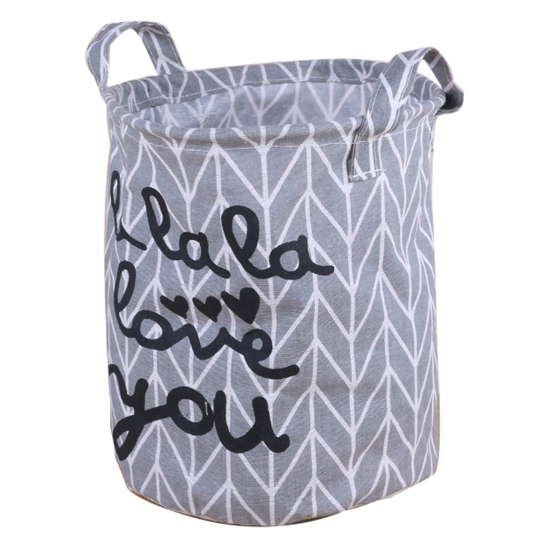 Ronda de algodón y lino Cubo de almacenamiento cesta de la ropa grande plegable cesta de almacenamiento nuevo dormitorio cesta de la ropa