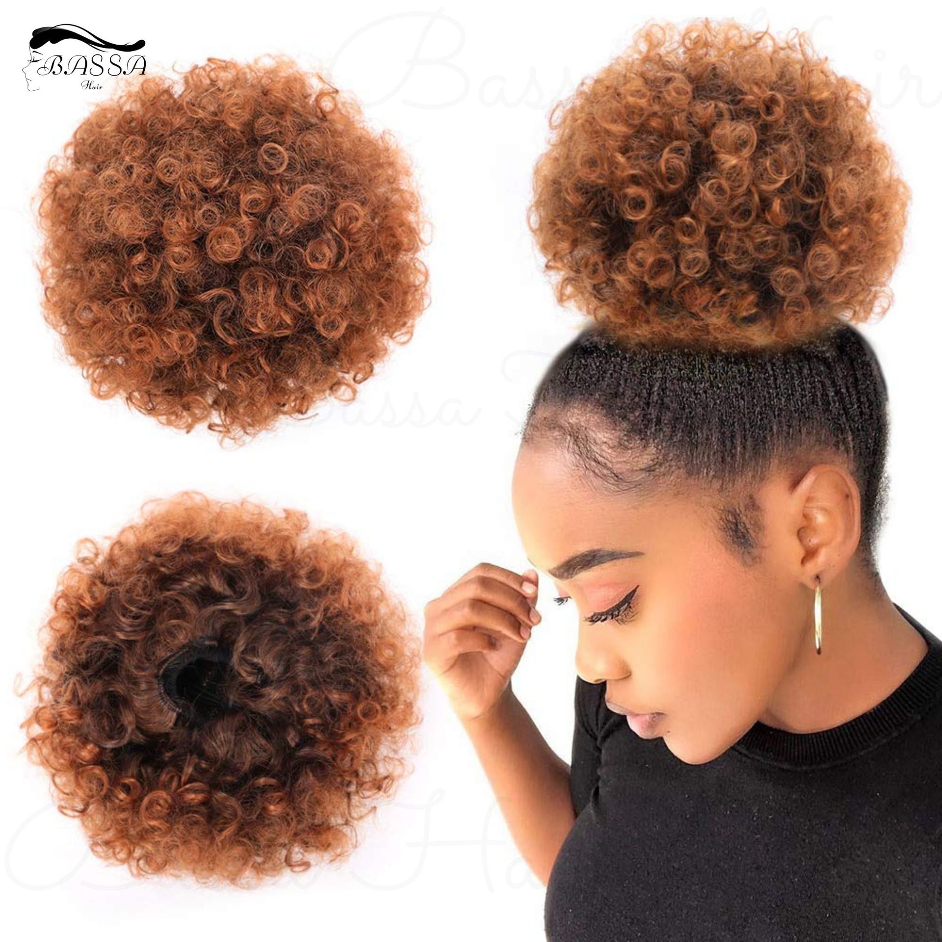 New African Wig Hair Pack Caterpillar Explosion Ball Head Fashion Fluffy Micro Roll Hair Pack Pony afro