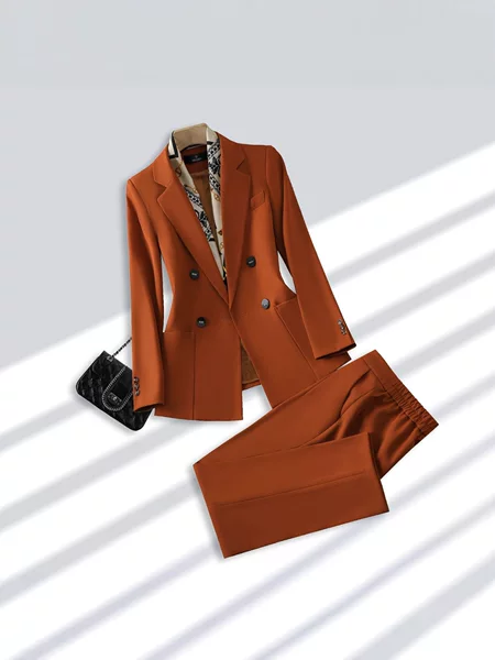 Caramel Color Suit Suit for Women, Spring & Fall Elegant Goddess Style Professional Formal Wear, High-End Suit Jacket Work Clothes