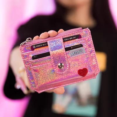 소스 공장 레이저 소녀의 심장 작은 카드 가방 여자의 귀여운 카드 가방 액세스 카드 세트 버스 식사 카드 세트