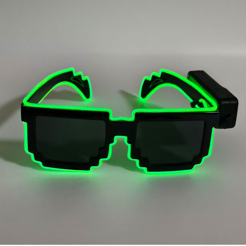 Bar Party Atmosphere Cheering Props Sunglasses Mosaic Led Wireless Flash Luminous Glasses El Disco Glasses