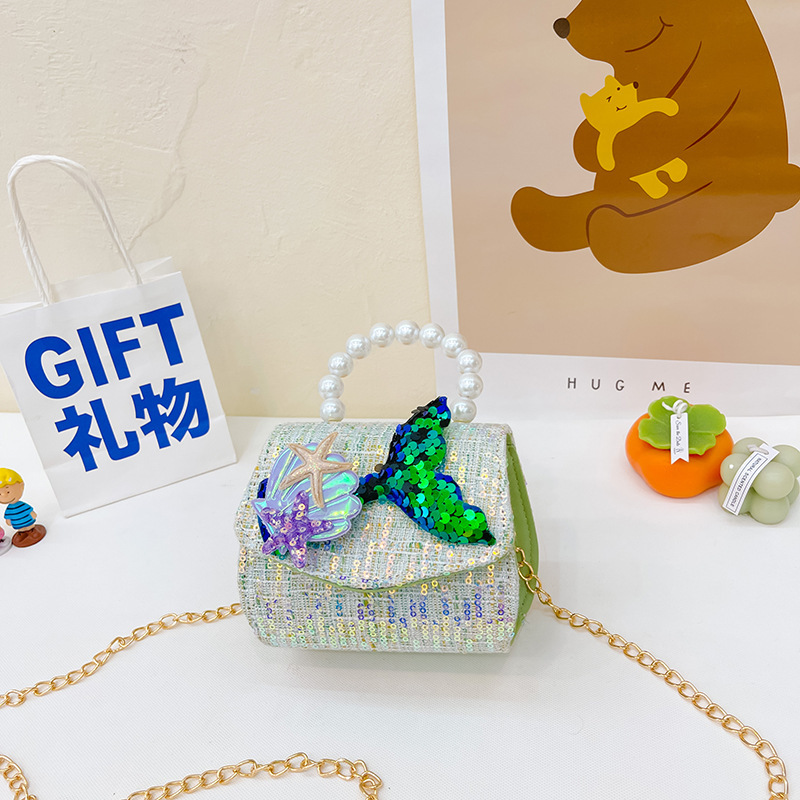 Bolso de perlas bolso de niños niñas princesas niñas mochilas moda caricatura adorable accesorios de cadena