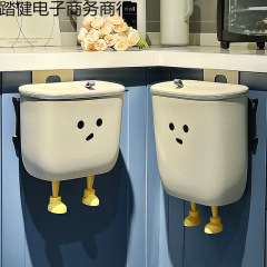 キッチンゴミ箱、家庭用腰痛専用壁掛け蓋付き、リビングルーム、キッチン廃棄物、バスルーム、トイレ収納用ペーパーバスケット