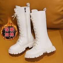 女童靴子儿童单靴2025新款秋冬加绒加厚中大童长靴高筒靴女孩皮靴