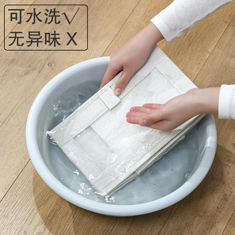 Japanese style cotton and linen visual window storage box wardrobe storage box fabric pants clothing organization cotton and linen storage basket wholesale