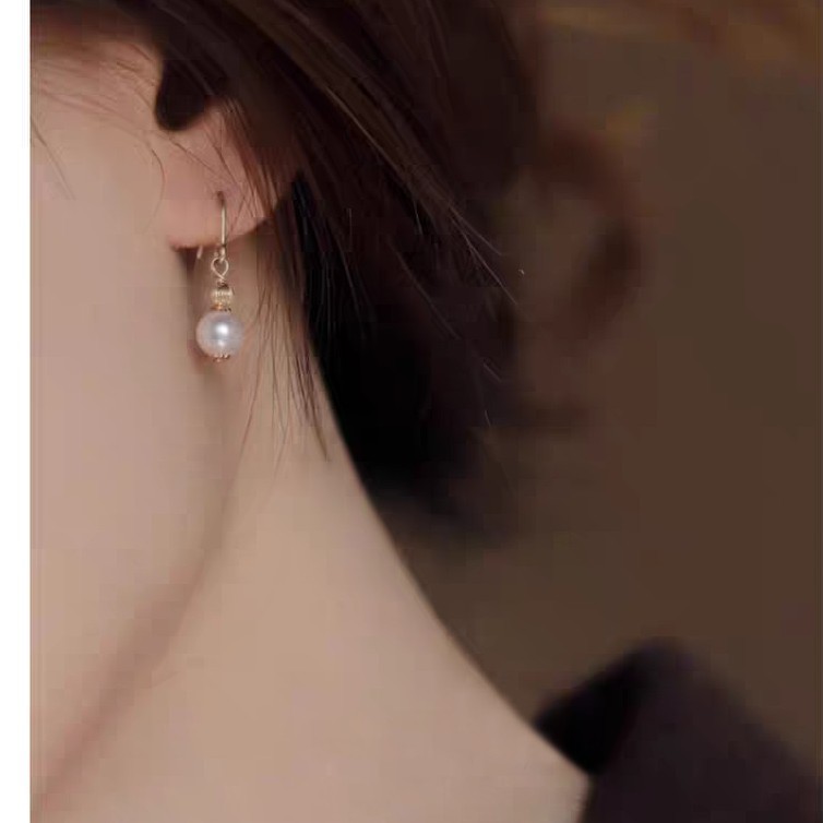 Boucles d'oreilles puces perles d'eau douce plaqué or 14k luxe_voghion.com