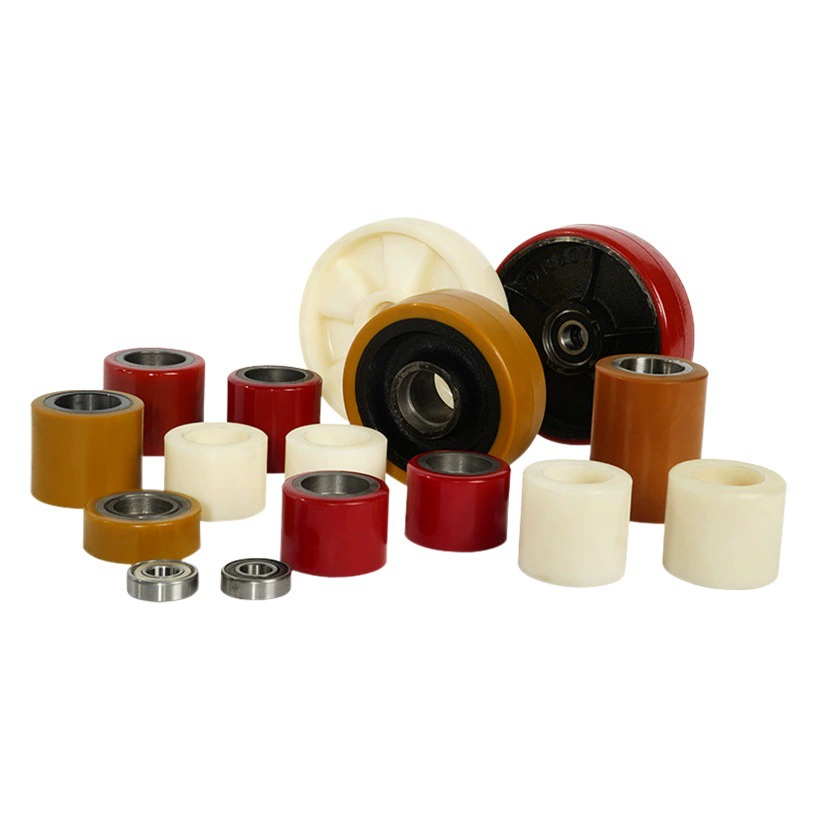 Аксессуары для ручных вилочных погрузчиков PU колесный пол для крупного рогатого скота несущий привод нейлоновое колесо Электрический гидравлический грузовик универсальный вилочный погрузчик колесо