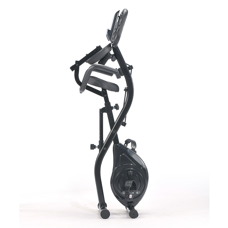 X-bike fitness bike casero magnetrón silencioso plegable con pantalla LCD de frecuencia cardíaca alto respaldo equipo de fitness