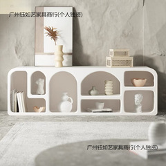 现代简约卧室收纳柜奶油风电视柜大小户型客厅地柜北欧白色展示柜