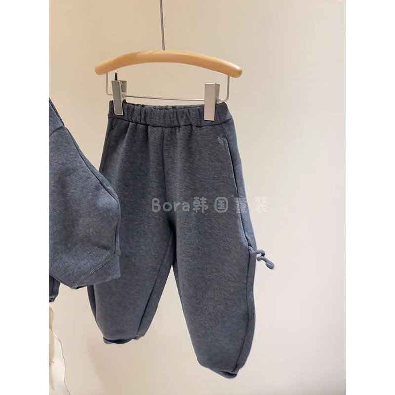 男童秋季套装2025新款儿童网红高端卫衣宝宝时尚灰色运动两件套潮|undefined