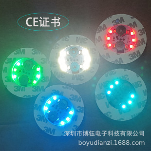 In stock direct supply 4 Lights 6 lights LED Luminous Cup stickers cocktail wine bottle stickers creative bar luminous coaster supplies