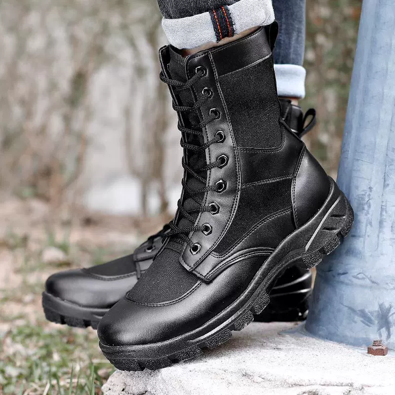 Осенние и зимние сапоги сетчатая поверхность с воздухопроницаемой боковой молнией