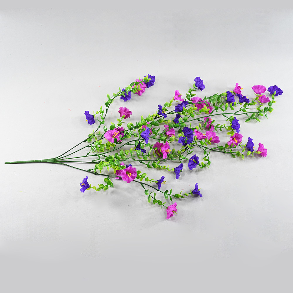 Flores artificiales, juego de 45 piezas de eucalipto y gloria de la mañana para decoración de bodas, decoración de pared, decoración interior y exterior de hoteles, ramo de flores artificiales. image 12