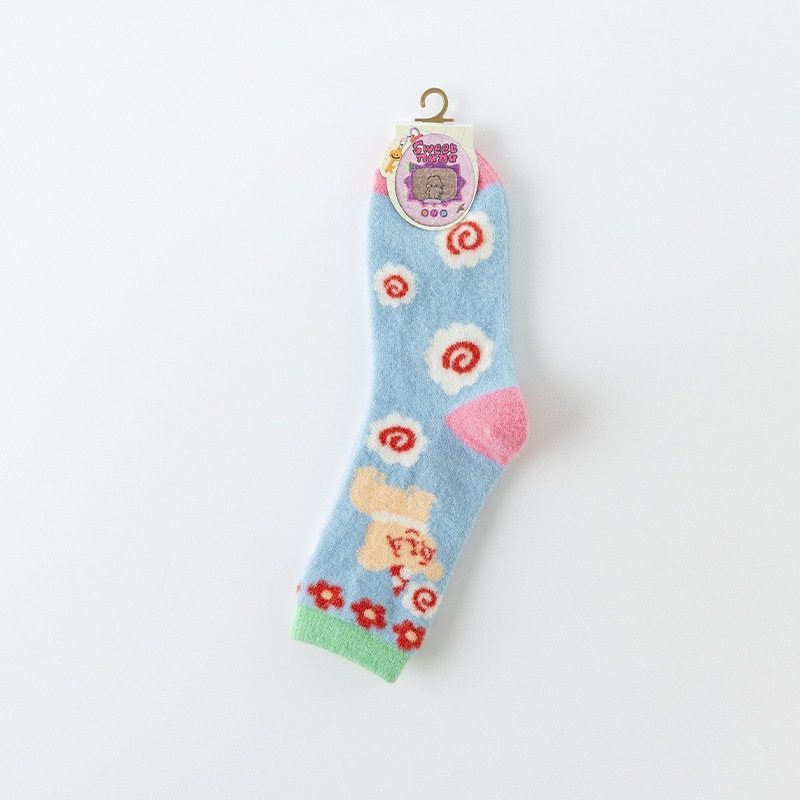 Calcetines de Piso Medianos de Terciopelo de Coral para Mujer Térmico con Absorción de Sudor para Casa e Invierno