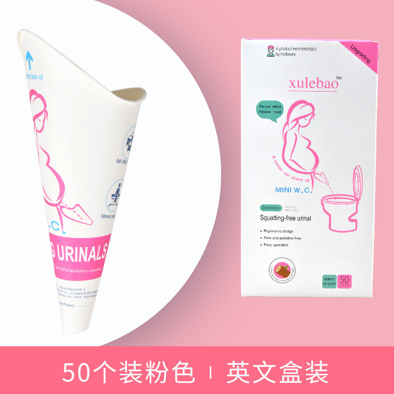 On-board emergency urine bag – Tula Ze Female Urinal - 50-pcs-pink-english-box
