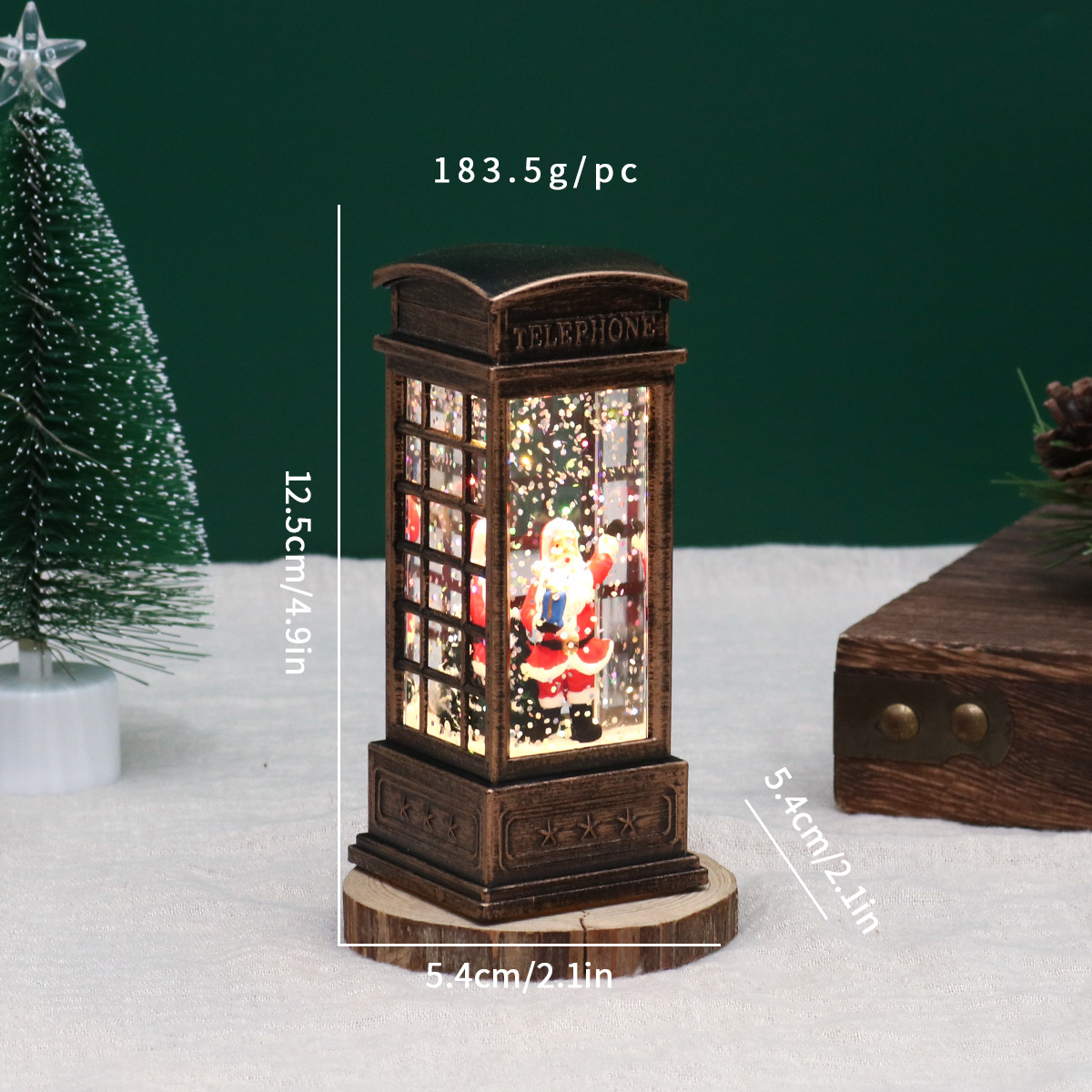 Nuevo agua de Navidad lámpara de vela luminosa lámpara de viento decoración de Santa Claus pequeño regalo de árbol de Navidad