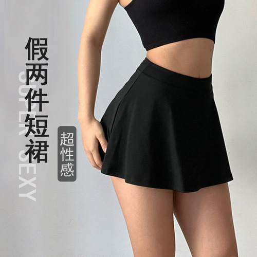 Pajama-style invisible-underwear-resistant fitness loose sports running dance tennis golf short skirt for women, spring and summer new items