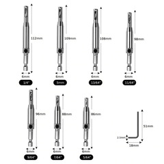 Window and Door Hinge Pin Hole Drill Bit Set for Woodworking, Hex Drill Bit for Precision and Irregular Drilling