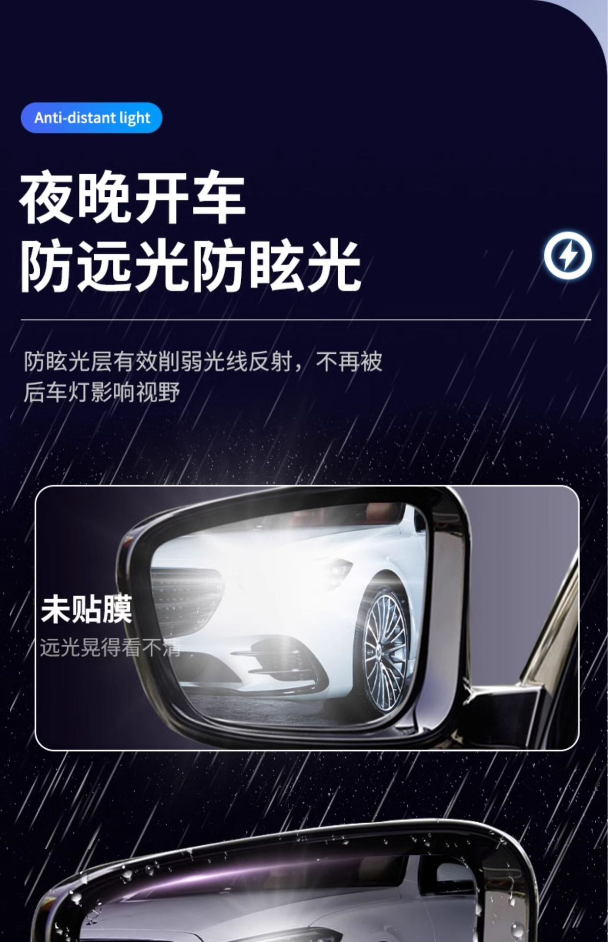 Car Rearview Mirror Rainproof Film Reversing Mirror Window Waterproof Film Rainy Day Car Reflector Rainproof Wholesale