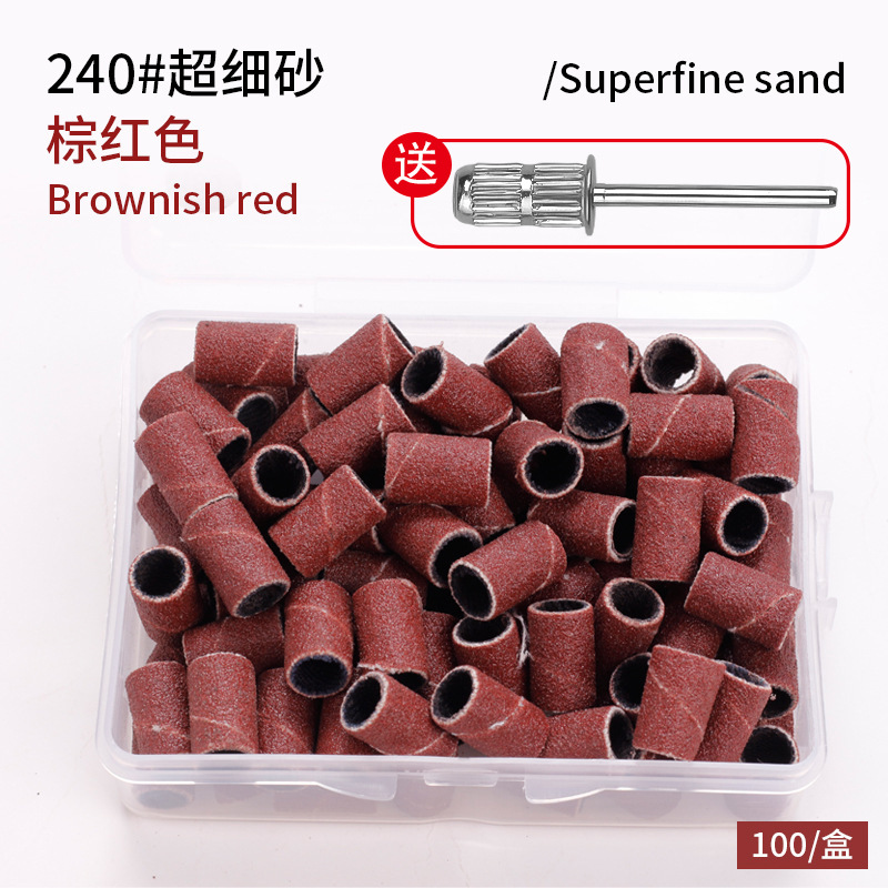 Amazon estilo caliente cabeza de lijado de uñas anillo de arena amoladora eléctrica anillo de arena de uñas caja de color funda de cojinete de montaje