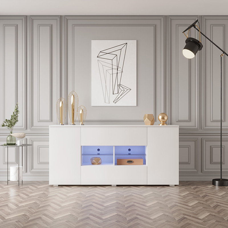 Pequeño apartamento armario simple hogar cocina té gabinete Blanco alto gabinete sala de estar pared aparador
