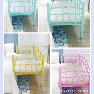 Wrought Iron Splicing Bed Children's Bed with Guardrail Baby Princess Bed Baby Bed Small Bed Widened Bedside Bed Storage Simple