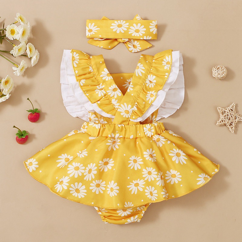 Cute Heart Shape Flower Printing Polyester Girls Dresses display picture 5