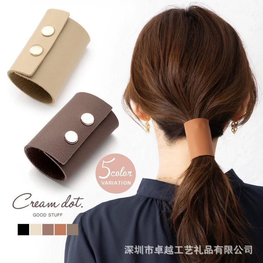 Кожаная повязка для волос в Корейском стиле интернет-знаменитостей, Красная книга для верховой езды, повязка для волос в том же стиле для девочек, индивидуальность, элегантные аксессуары для волос