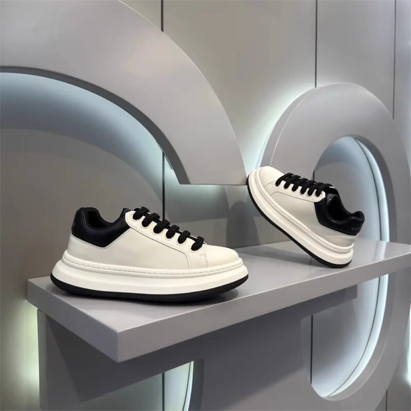 Explosive Casual Shoes Wide Feet Comfortable Soft Torre Shoes Shell Head Classic Solid Color White Shoes Western-style Lightweight Sneakers