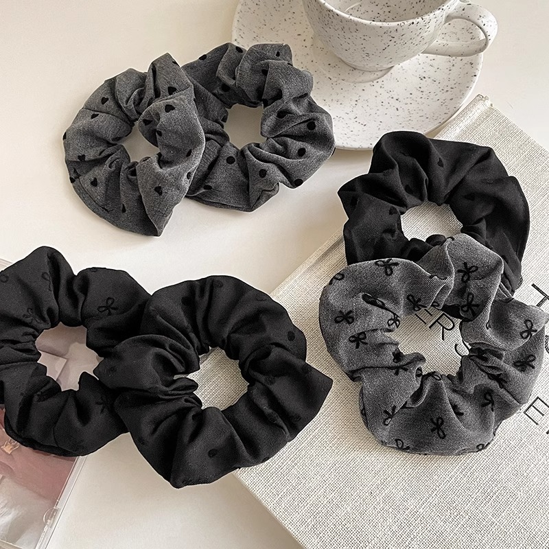 Retro cuadrado rayas anillo de cabello de intestino para mujeres otoño invierno atado cabello bajo cabello de cola de caballo de alta elasticidad correa de correa de cabeza duradera