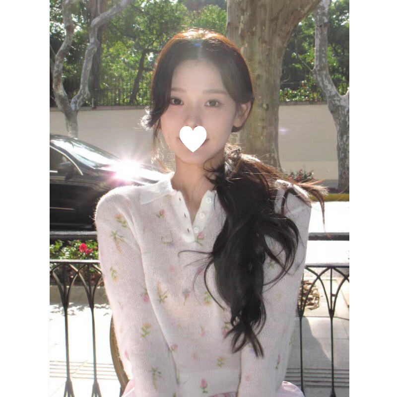 Pure and Alluring Temperament V-Neck Knitted Cardigan, Gentle Floral Pullover Top with a Spring Vibe, Women's Fashion 2026 New Style