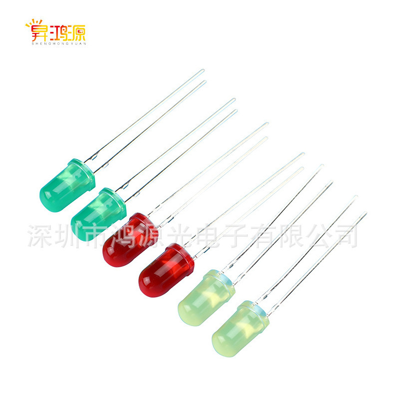 5mm/f5 round head with red red/blue/green green/yellow led beads environmental protection indicator light