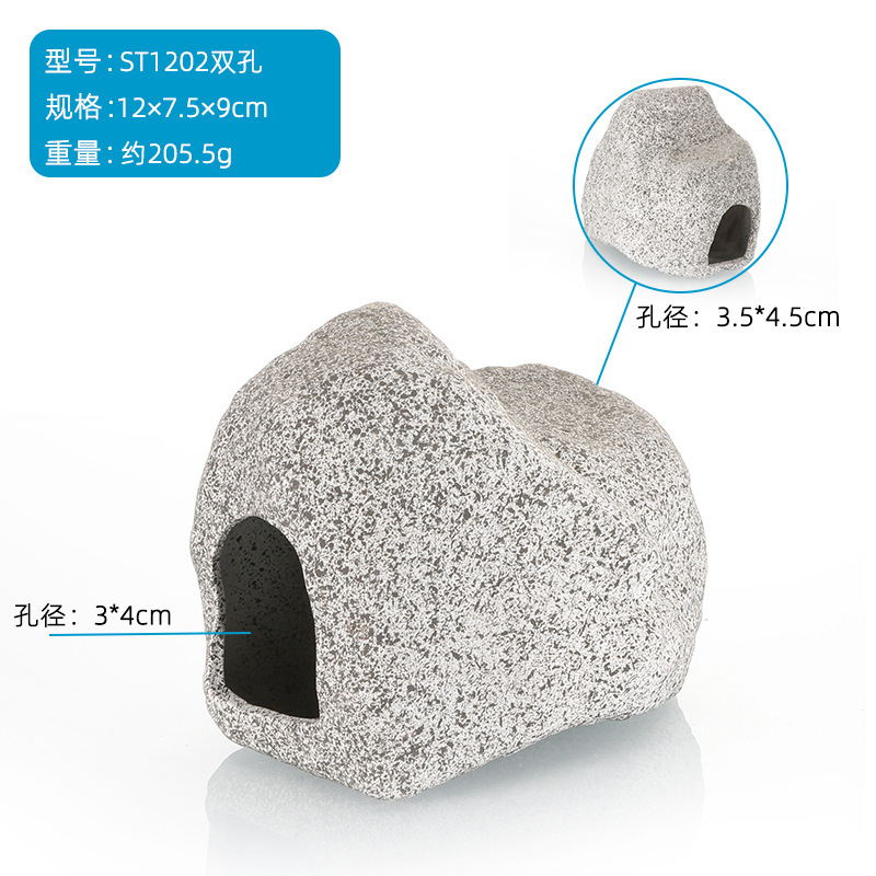 Suministros para mascotas Acuario Tanque de peces Decoración de paisajismo Tanque de barro de arena púrpura Casa de camarones Cichlid Tanque de refugio Tanque de cría Casa de peces