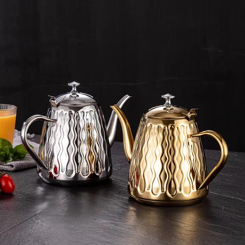Thickened stainless steel pineapple pot with strainer Tea Kettle Coffee Pot Hotel restaurant cold kettle induction cooker kettle Thickened stainless steel pineapple pot with strainer Tea Kettle Coffee Pot Hotel restaurant cold kettle induction cooker kettle