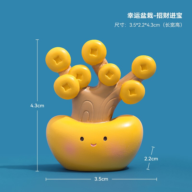 富の神の小さな装飾品、新年のリビングルームの弾む装飾、かわいいデスクトップ装飾、オフィスワークステーションのレイアウト、女の子へのギフト|undefined