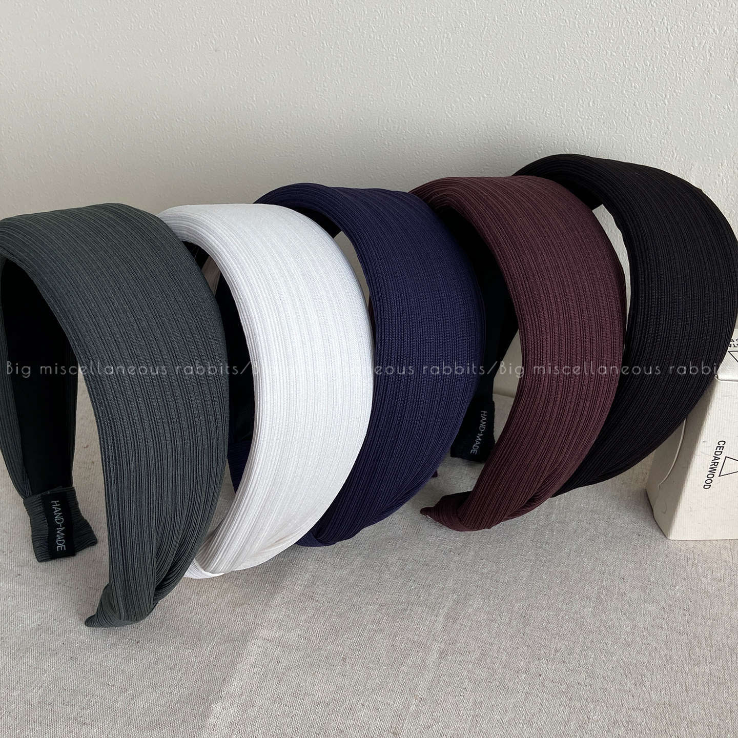 [Born with High Cranial Top] High-End Version Thickeneded Wide-Brimmed Stereo Knitted Gray Hair Hoop Headband for Women to Increase Height and Make Face Smaller