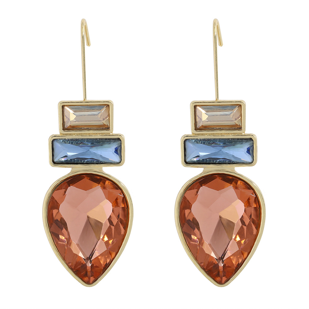 Fashion Alloy Inlaid Colored Gemstone Earrings display picture 25