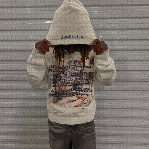 European and American Ins Personality Dark Print Sweatshirt Long Sleeve Hoodie Retro Jacket Street Trend Y2K