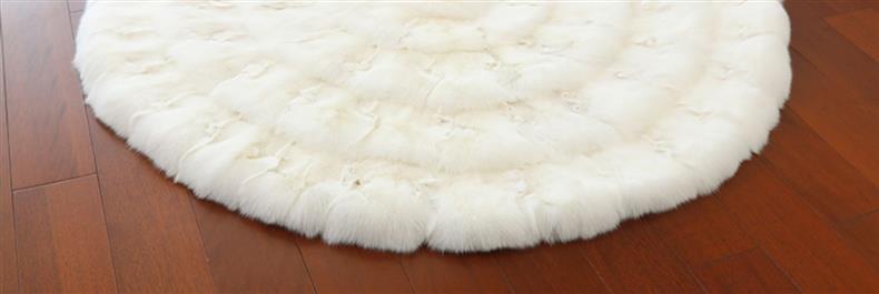 American Luxury Fox Fur Carpet Round Nordic Light Luxury Fur Villa Model Room Decoration Living Room Bedroom Carpet