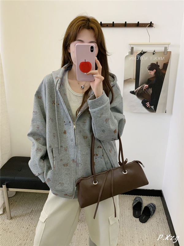 016慵懒风圆领卫衣女秋季新款薄款宽松韩版oversize女式上衣bf外|undefined