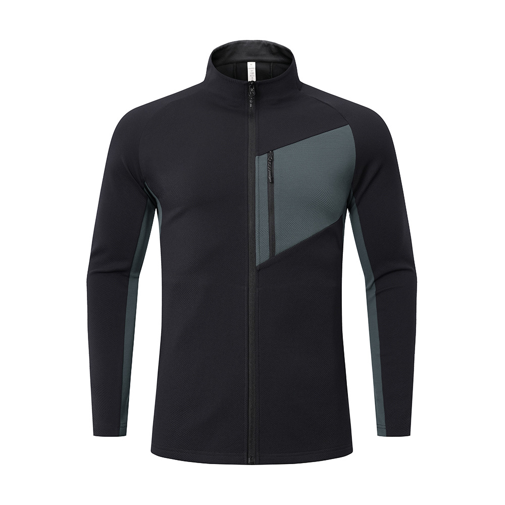 Otoño e invierno pájaro hogar al aire libre de secado rápido chaqueta deportiva chaqueta de los hombres collar de pie suelta manga larga transpirable casual cremallera superior