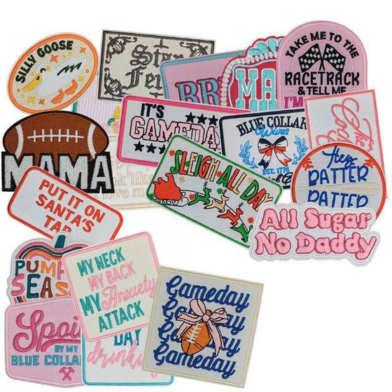 US New in stock Cross-border European and American Quality Explosions Flat Embroidered Embroidered Cloth Labeling Clothes Bag Hat Decoration Patch