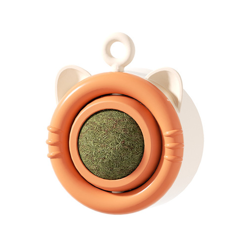 Pet cat mint ball toy cat snacks automatic stimulating and relieving boredom wall-mounted rotating chewing molar ball cross-border wholesale