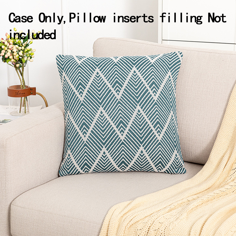 Cross-border Hot-selling Modern Simple Polyester Cotton Jacquard Pillow Model Room Tea Sofa Decorative Pillow Case_voghion.com