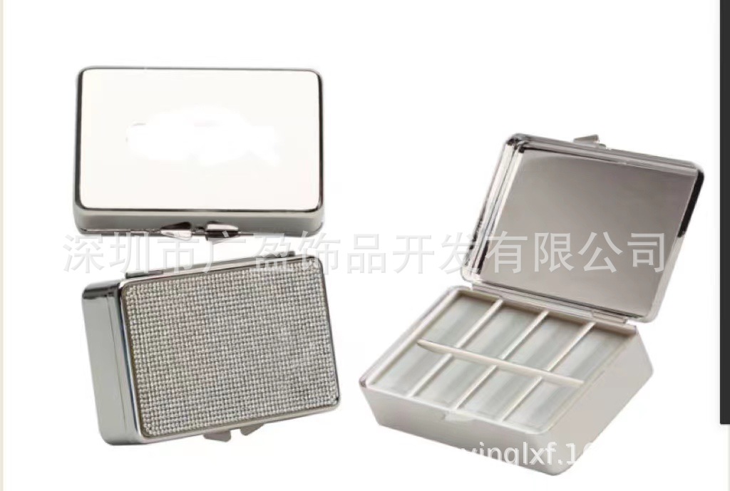 厂家直销高端新款  大长方形金属药丸盒  创意迷你小饰品盒子批发