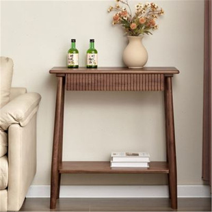 Nordic Solid Wood Black Walnut Entrance Table Modern Simple Entrance Table Corridor Table Entrance Cherry Wood Table