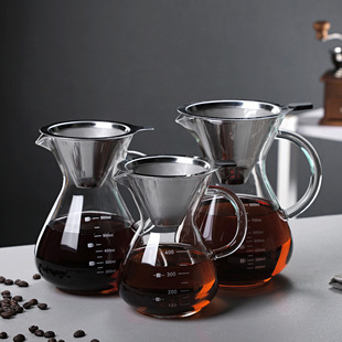 Support Customized Coffee Filter Cup Glass Hand Brewed Coffee Pot Sharing Pot Drip Pot