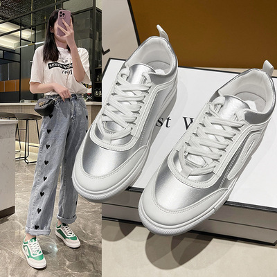 2022 Spring and summer new pattern White shoes Korean Edition Trend Color matching Single shoes student leisure time motion skate shoes ins tide