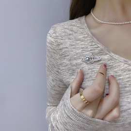 海水珍珠胸针7-7.5真多麻珍珠气质时尚百搭日常 配件批发胸花别针