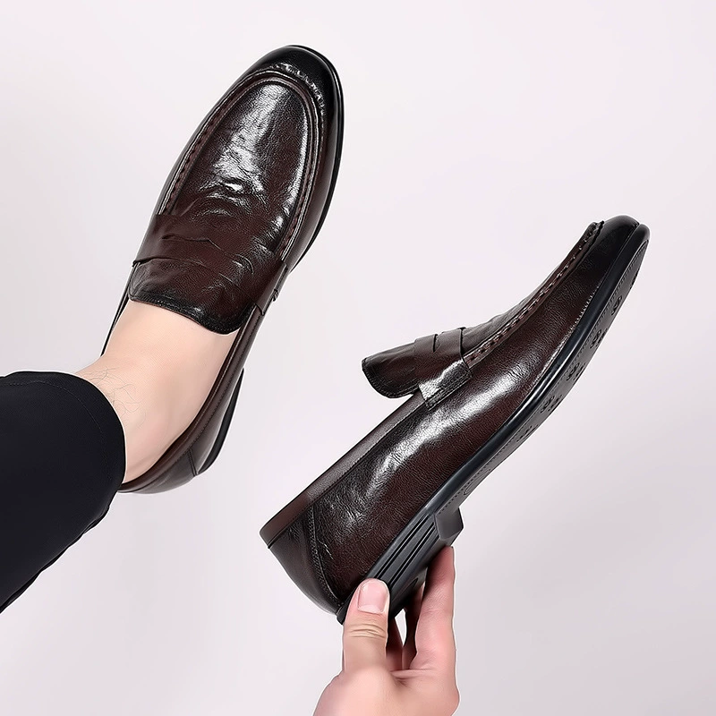 Мужская обувь повседневная обувь автомобильная обувь дикая дышащая кожаная обувь на мягкой подошве